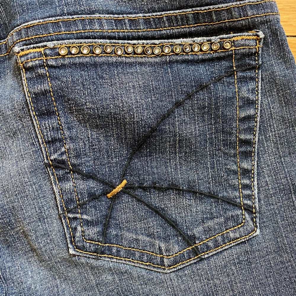 Blue Jeanious rhinestone pocket bootcut